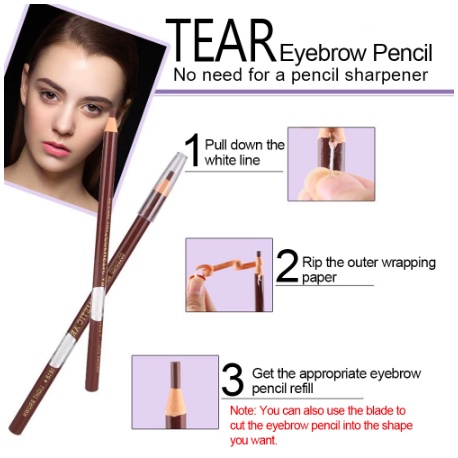 brown-waterproof Pensil Alis hengsiTearing Benang Tahan Lama dan Alami Pensil Alis Kosmetik Alis Mata