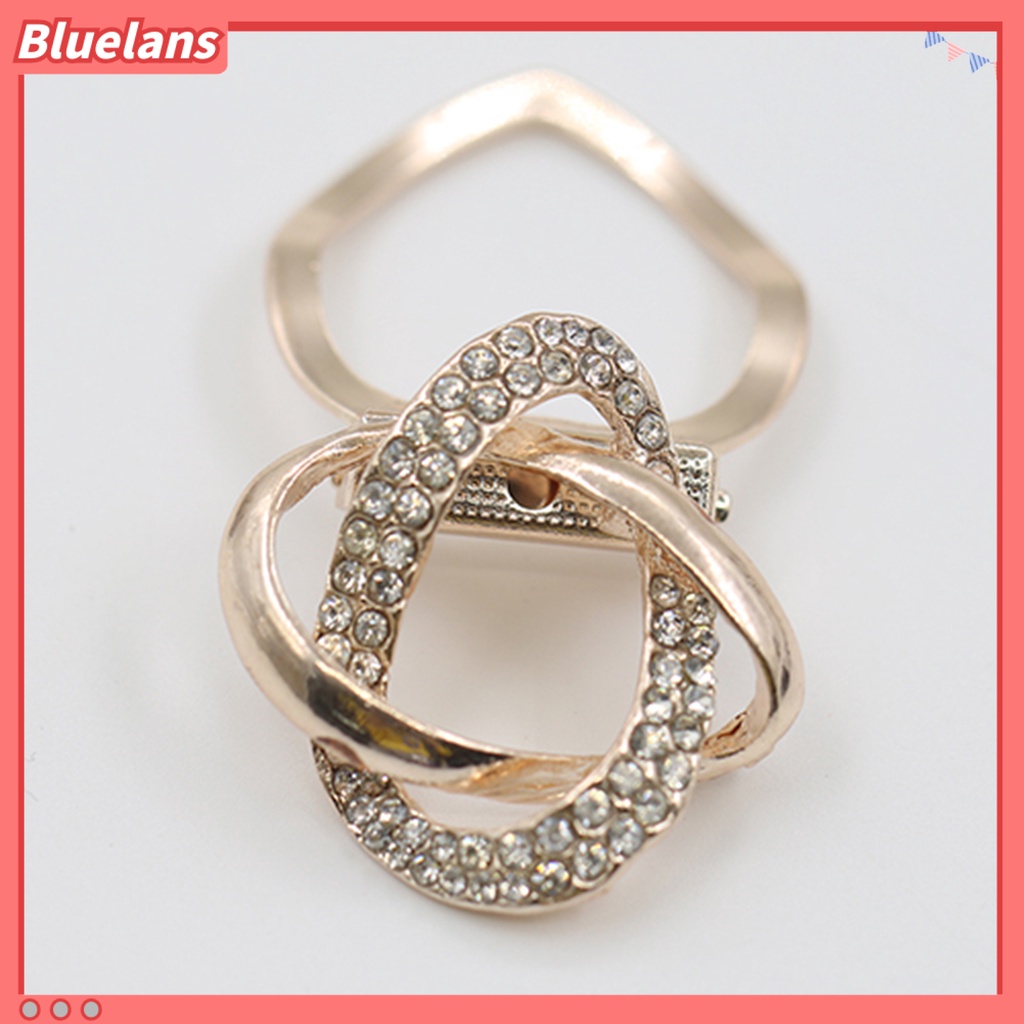 Bluelans Cincin Holder Syal Lapis Emas Bahan Alloy Untuk Wanita