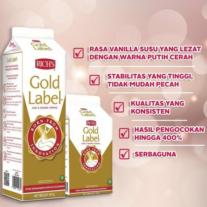 

[COD] Richs Rich Gold Label Emas Whipping Whip Cream 907 gr [COD]