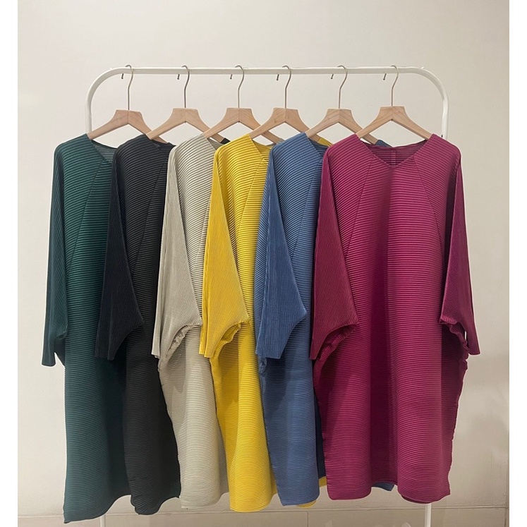 oversize pleats tunik / tunik plisket batwing / tunik plisket oversize