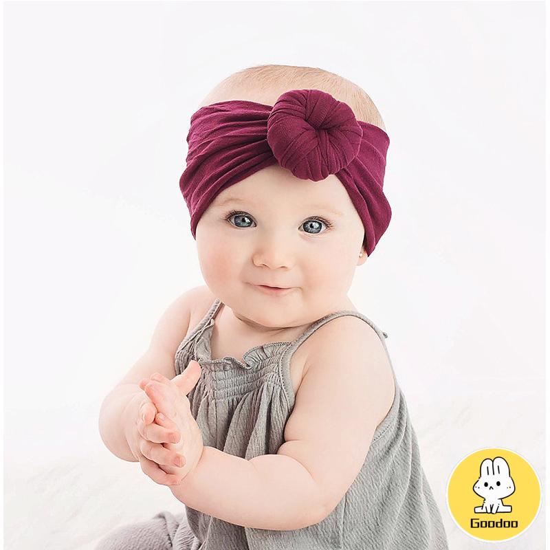 turban anak bayi headwear bando baby lebar rambut bow bow kepala syal bola lembut -Doo