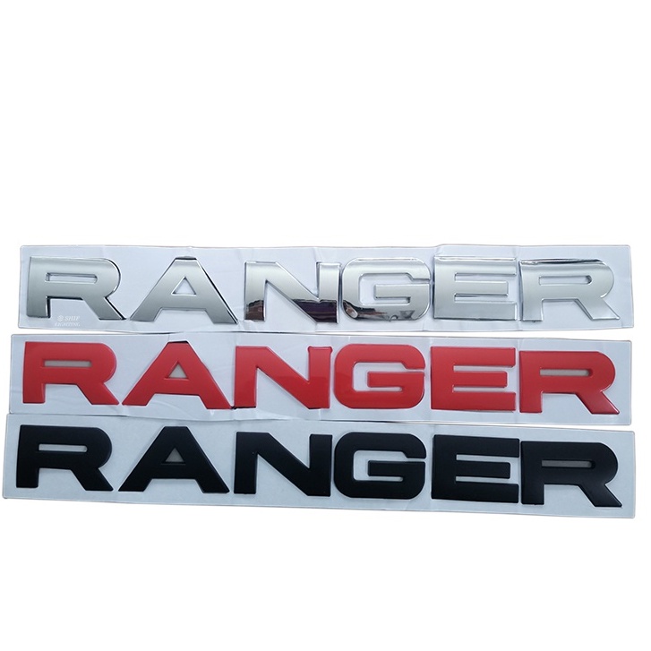 1pc Stiker Emblem Logo RANGER Bahan ABS Warna Hitam / Merah / Silver Untuk Bagasi Mobil FORD RANGER RAPTOR