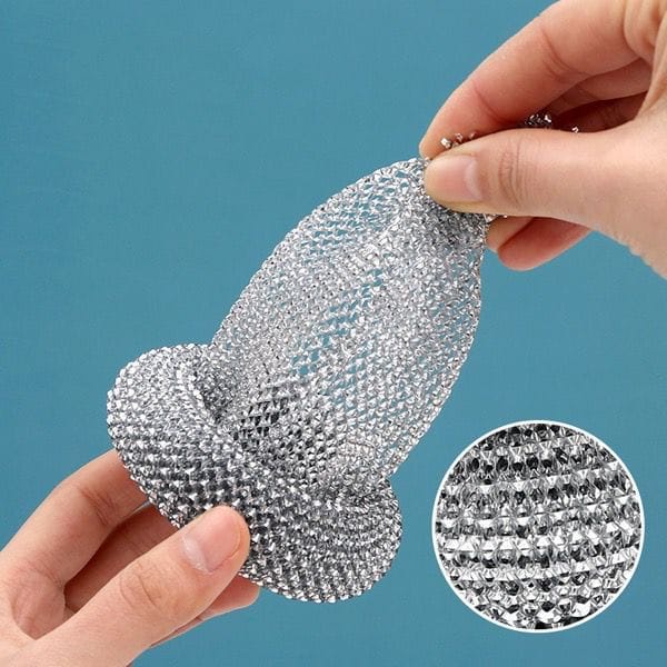 Spon Kawat Cuci Piring Stainless Steel Sponge Dapur Dengan Gagang Mudah Di Pegang