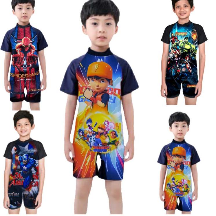 ㅱ baju renang anak laki laki spiderman superhero avangers boboiboy HOT ITEM 2894 ◘
