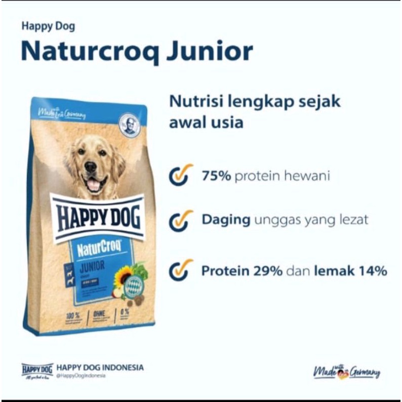 Happy Dog NaturCroq Junior 15kg -EKSPEDISI- makanan anjing good dogfood anakan promo