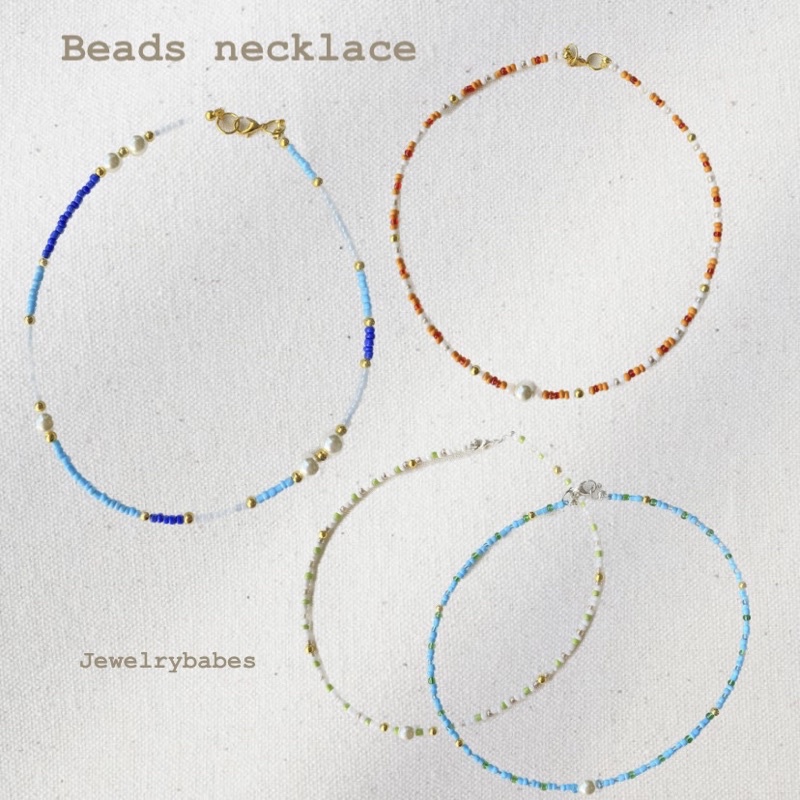 Anna necklace || Kalung manik manik, Kalung pantai, Aesthetic necklace, Kalung bali ,kalung wanita