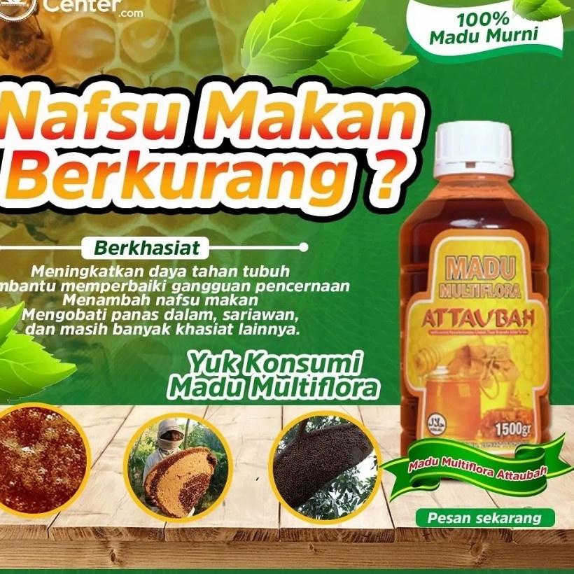 

Terlaris--Madu MultiFlora New Attaubah 1.500 gr | Madu Asli Original | menjaga kesehatan | At taubah Madu Multiflora