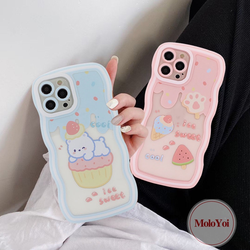 Soft Case Tpu Motif Kartun Beruang Untuk iPhone 11 7 8 14 Plus XR 6 6s Plus 11 13 14 12 Pro Max X XS Max SE 2020