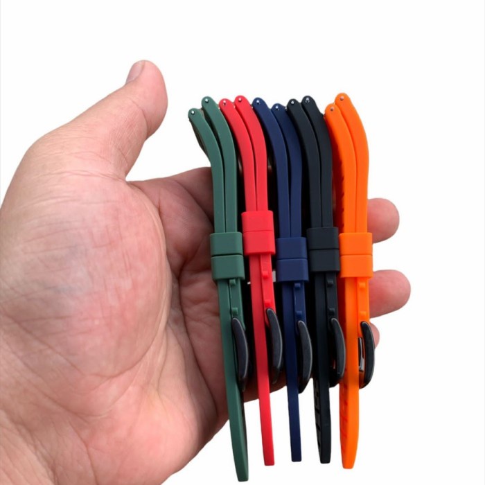 STRAP RUBBER KARET MELENGKUNG JAM TANGAN SILICONE 20 MM 22 MM 24 MM