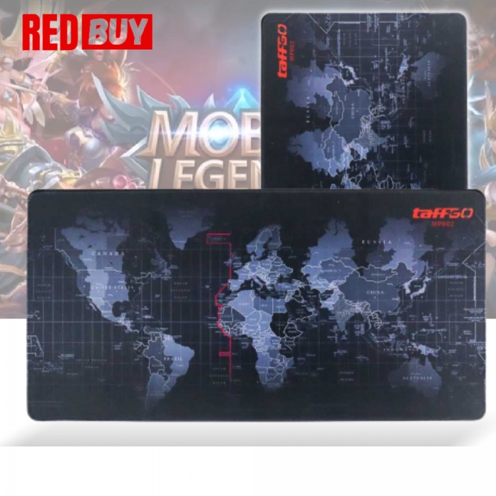 TaffGO Mouse Pad Gaming XL Desk Mat Motif Peta Dunia