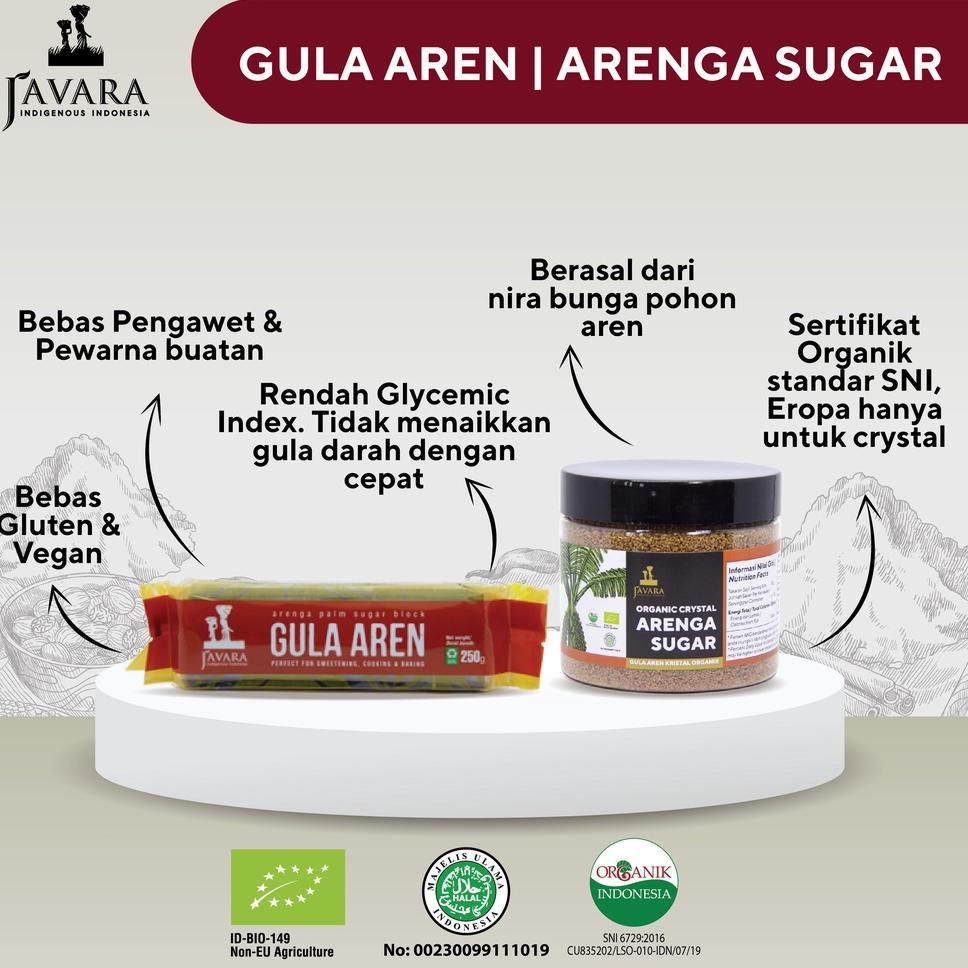 

Termurah Javara Organic Crystal Arenga Sugar Gula [300 g / Pet Jar] 