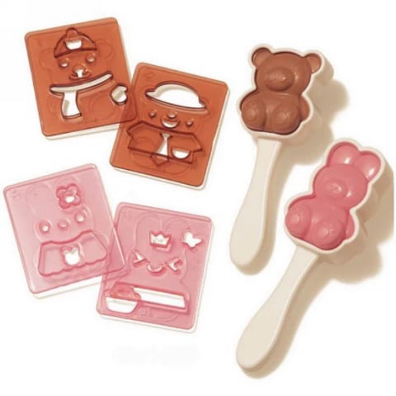 Cetakan Nasi Bento Karakter 3 in 1 / Cetakan Nasi Puding Bunny Bear