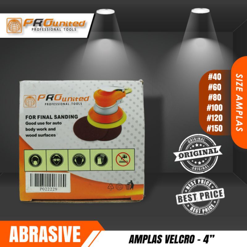 Amplas bulat Velcro 4&quot; pro united best quality