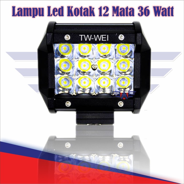 Lampu Led Kotak 12 Mata 36 Watt - Kuning