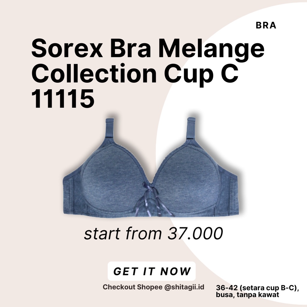 BH Sorex Tanpa Kawat Cup Besar Melange Collection Kait 2 Busa Cup Besar Setara Cup C BH 11115 Harian