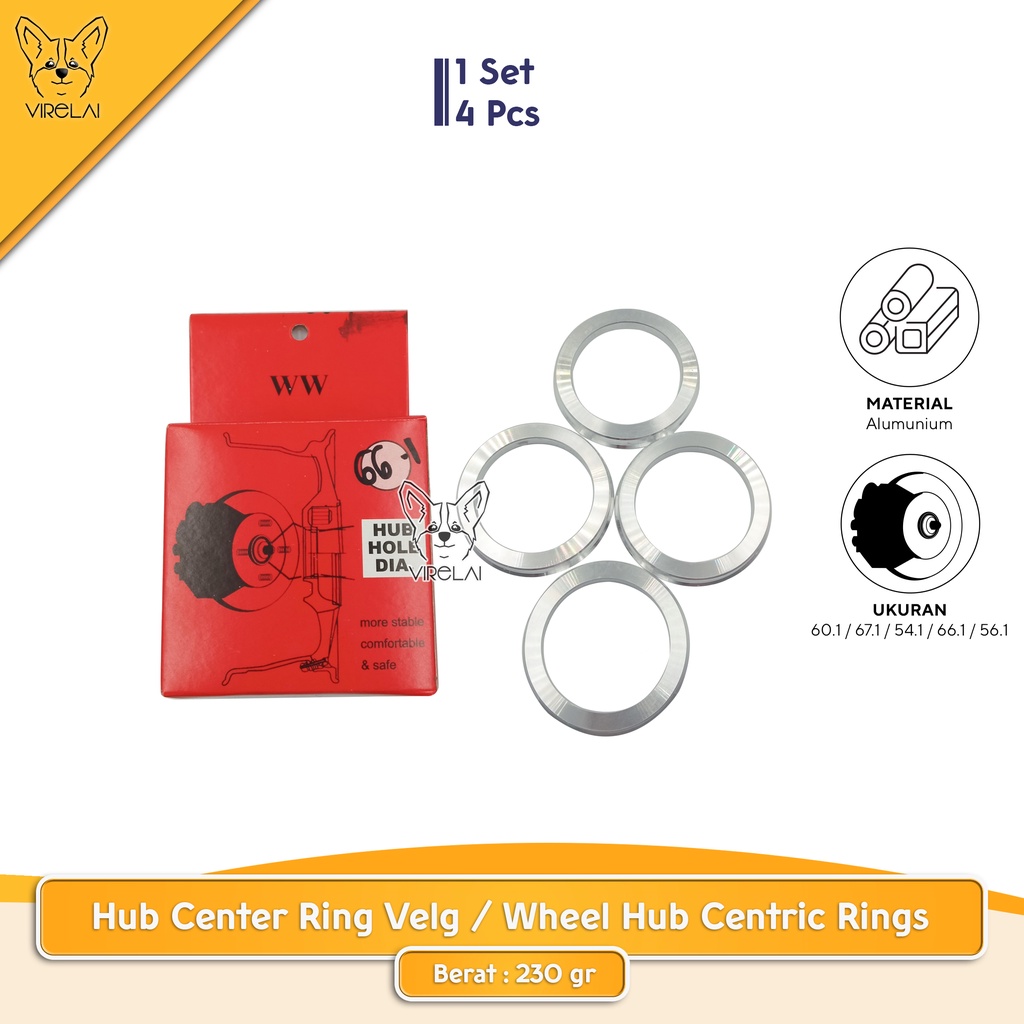 [1 SET 4 PCS] Hub Center Ring Velg / Wheel Hub Centric Rings