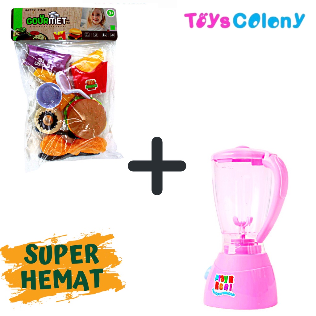 MAKANAN FAST FOOD MAINAN DAN JUICER BUBBLE (PAKET HEMAT ISI 2 ITEM)