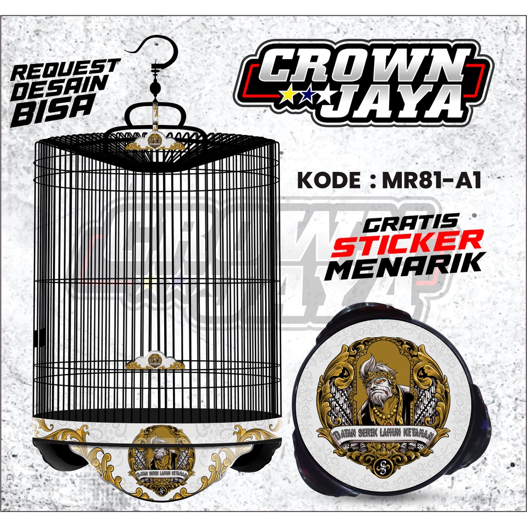 Stiker Sangkar Murai EBOD JAYA - Decal Tebok Murai Motif Wayang - Aksesoris Stiker Sangkar Murai Kod