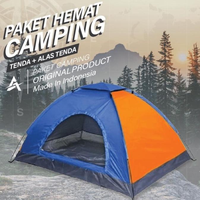 Tenda Camping 4 Orang 200Cm X 200Cm Besar Kemah Camping Mainan Anak