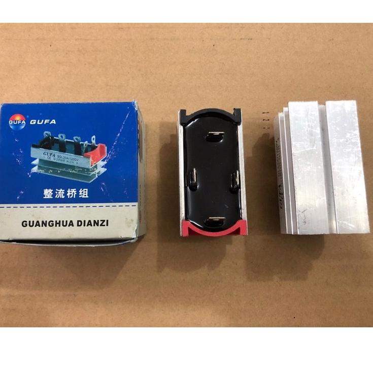 Pasti Update Dioda Bridge kiprok 50A GUFA jembatan rectifier 1200V + Pendingin Besi