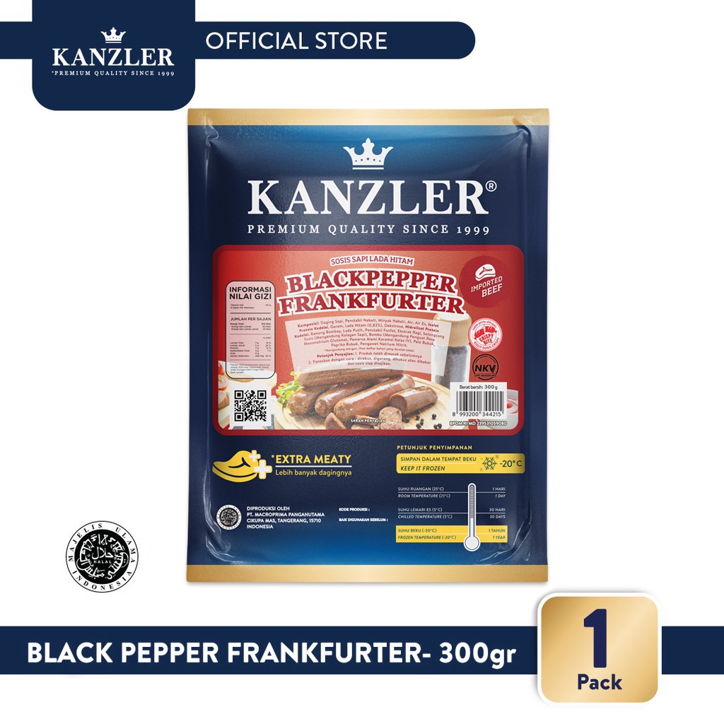 Promo Harga Kanzler Frankfurter Black Pepper 300 gr - Shopee