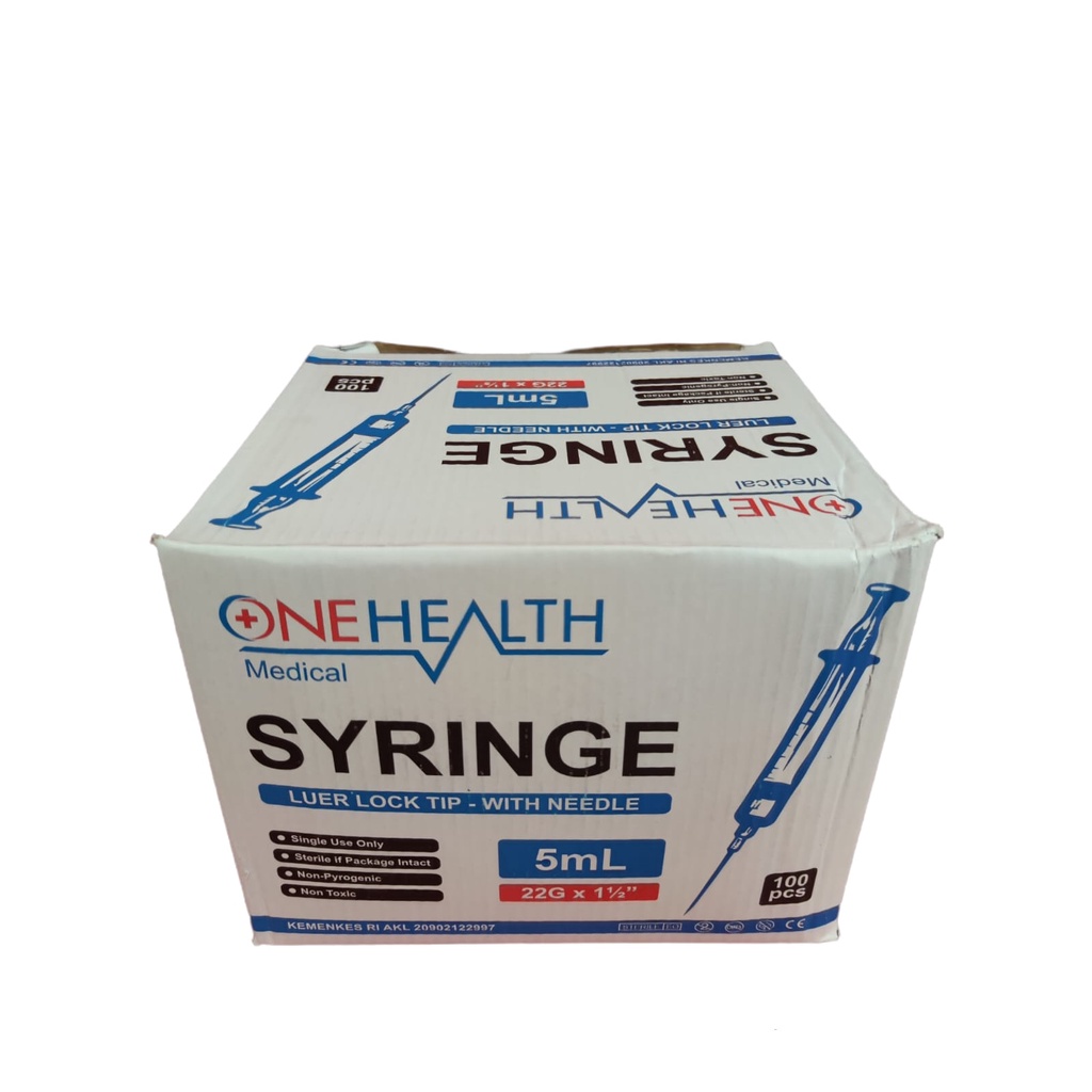 Spuit  Syringe  5 cc Onehealth  Per Box isi 100 Pcs