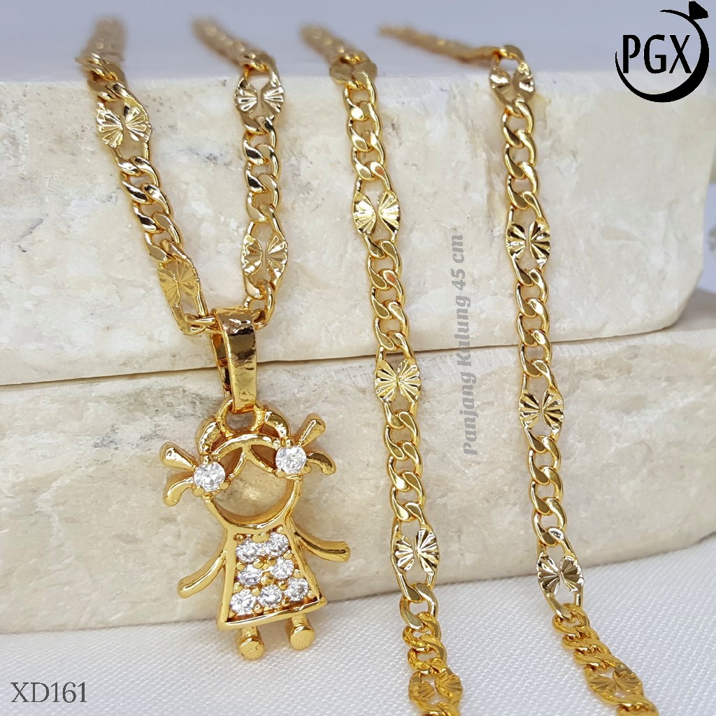 PGX Kalung Wanita Xuping Aksesoris Fashion Perhiasan Lapis Emas XD161