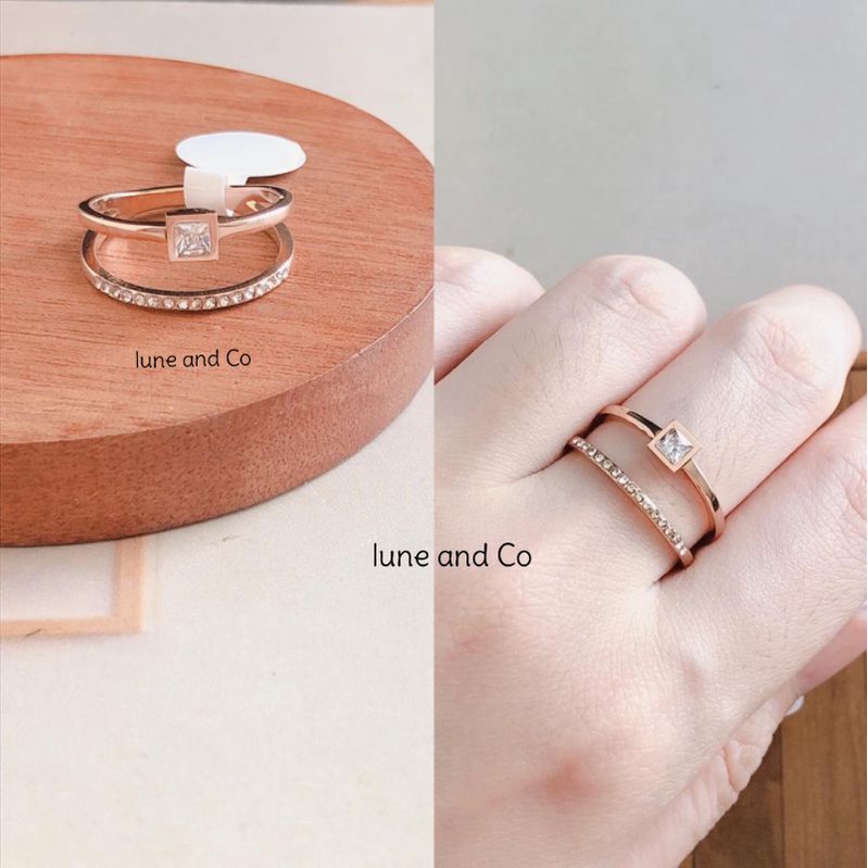 Cincin Titanium Premium Trendy Kekinian Anti Karat_CS228 Ready Gold, Rosegold