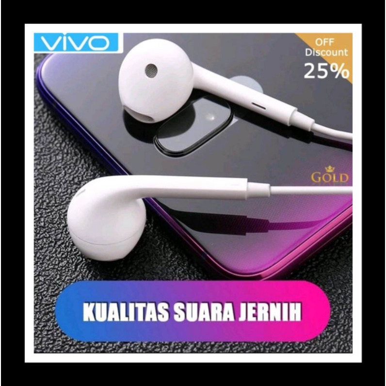 Handfree headset VIVO original limited edition stereo Bass support audio 8D
