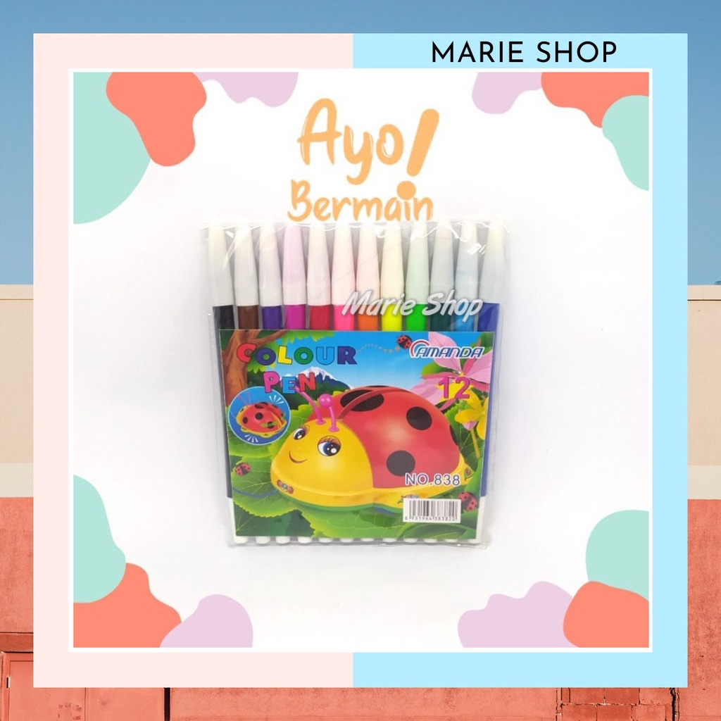 

SPIDOL ANAK / SPIDOL MENGGAMBAR ISI 12 WARNA / SPIDOL WARNA WARNI
