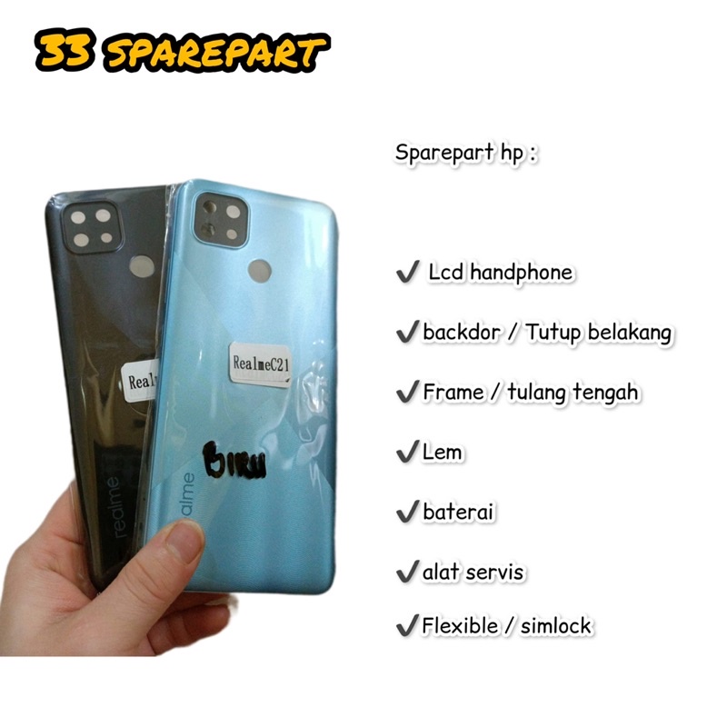 BACKDOR / TUTUP BELAKANG REALME C21 2020 ORIGINAL