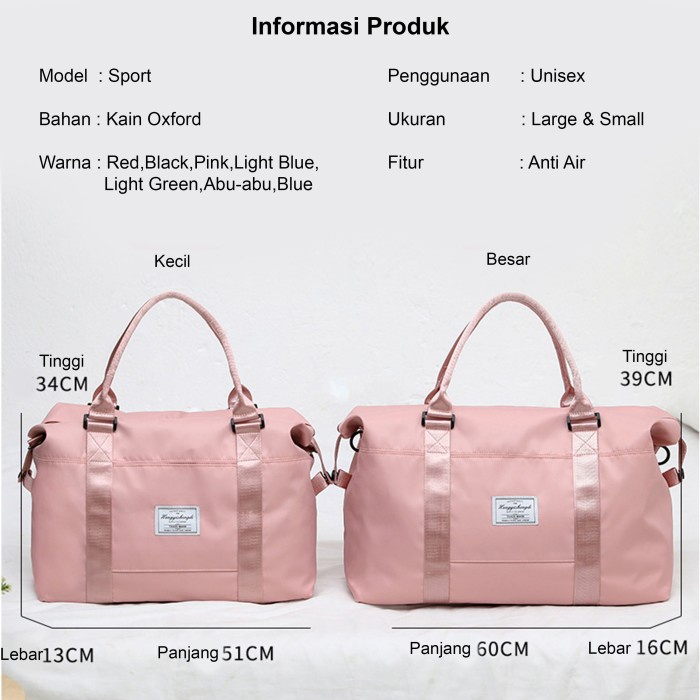 Tas Penyimpanan Travel Sport Bag Gym Fitnes Olahraga Unisex Import