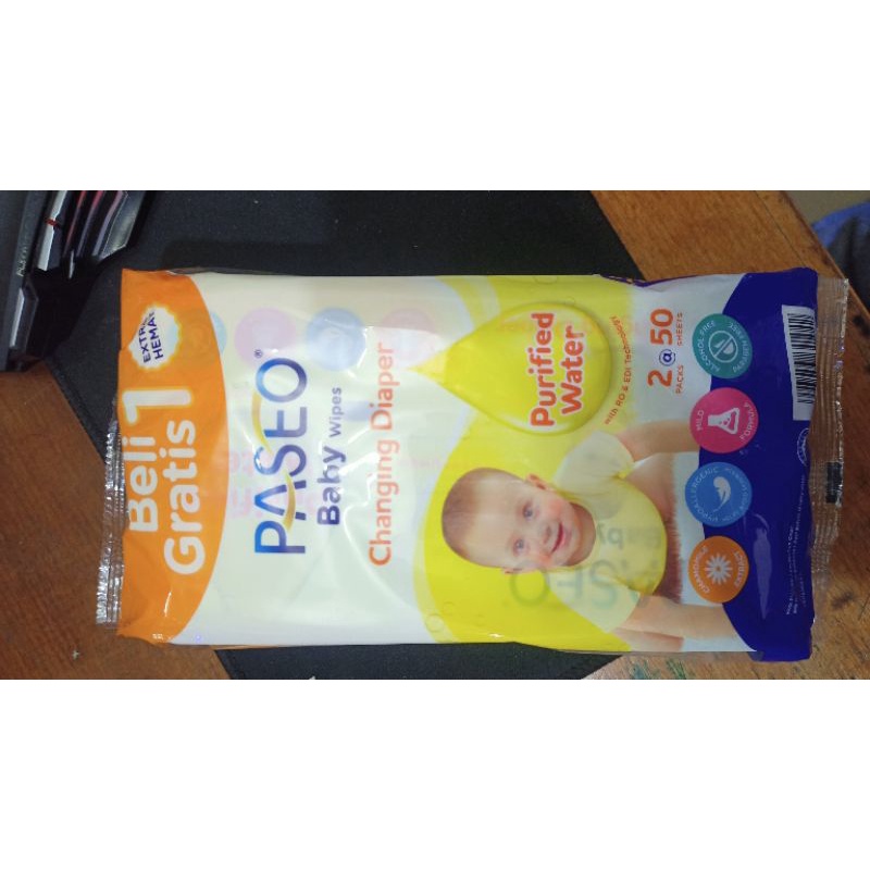 Tissue Basah paseo Baby wipes isi 2pcs