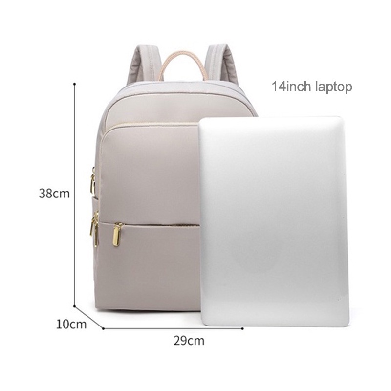 SmallLee Fashion Kantor Wanita Tas Sekolah Nilon Tahan Air 14 Inch Laptop Ransel Untuk Wanita