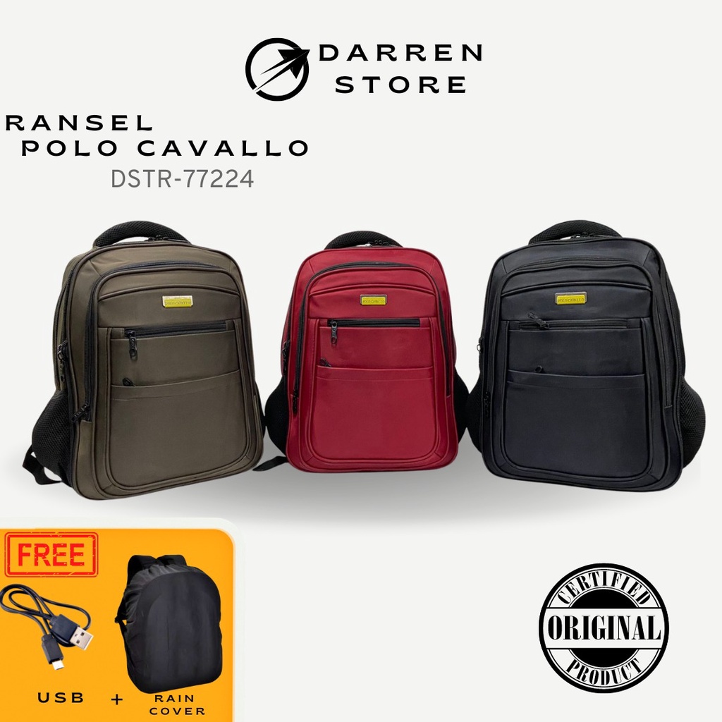 Ransel Polo Cavallo Original 77224 USB Expanding 18inch Ransel laptop Import