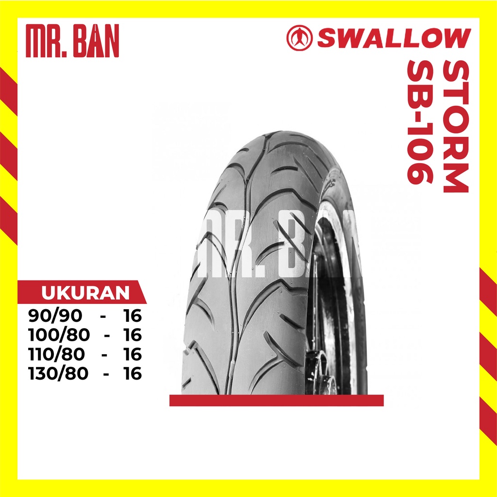 BAN MOTOR RING 16 SWALLOW STORM SP SB-106 TUBLES 90/90 100/80 110/80 130/80 TL| SKYWAVE
