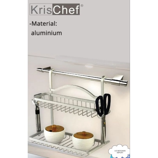 KRISCHEF Rak Gantung Dapur/Rak Cangkir/Rak serbaguna Aluminium