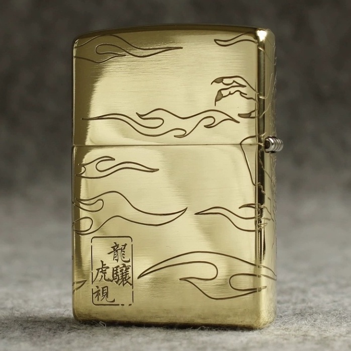 Korek Api Zippo Gold Grafir Naga / Dragon 3962-11 High Premium