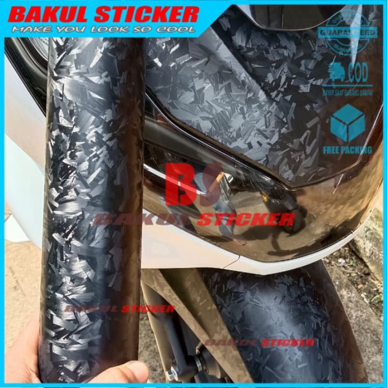 Sticker Skotlet Karbon Forged Composite Hitam Stiker Forged Carbon 3d Hitam