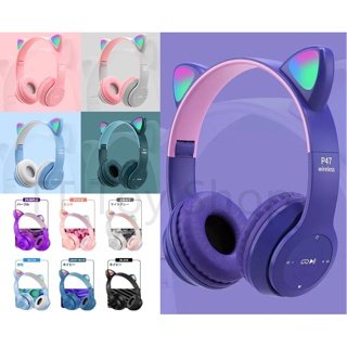 Headphone Wireless Cat Ear LED XY 205  / Cat Ear Noise Cancelling Headphone Bluetooth 5.0