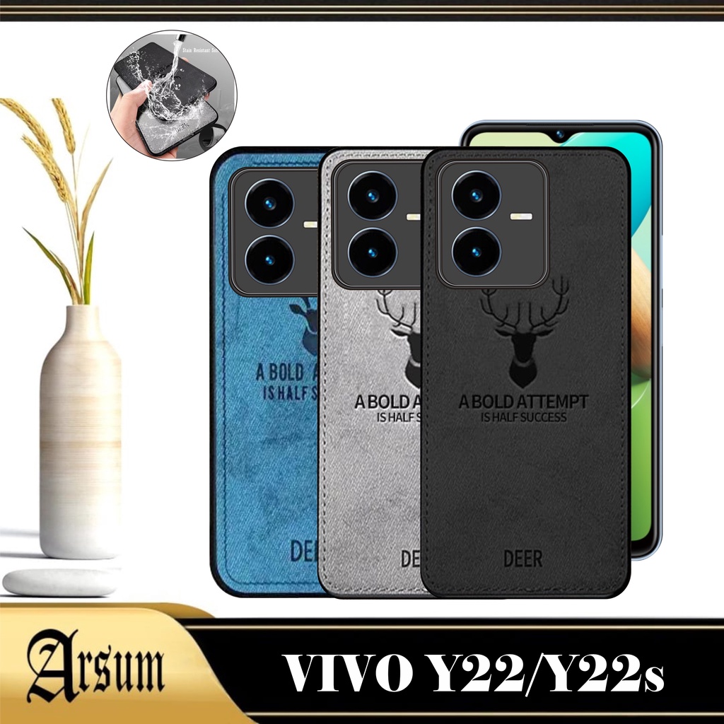 Promo Case DEER Vivo Y22 2022 Y22s 2022 Softcase Motif Jeans Casing Handphone