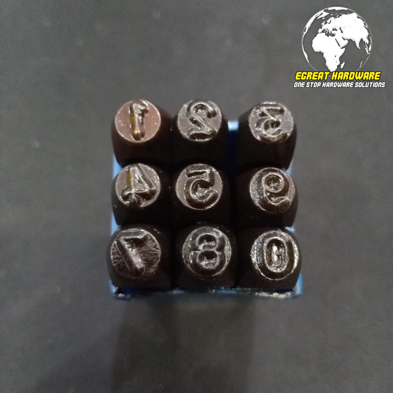 Cetakan Besi Punch Marking Solar Angka 0-9  1/4" / 6.3mm