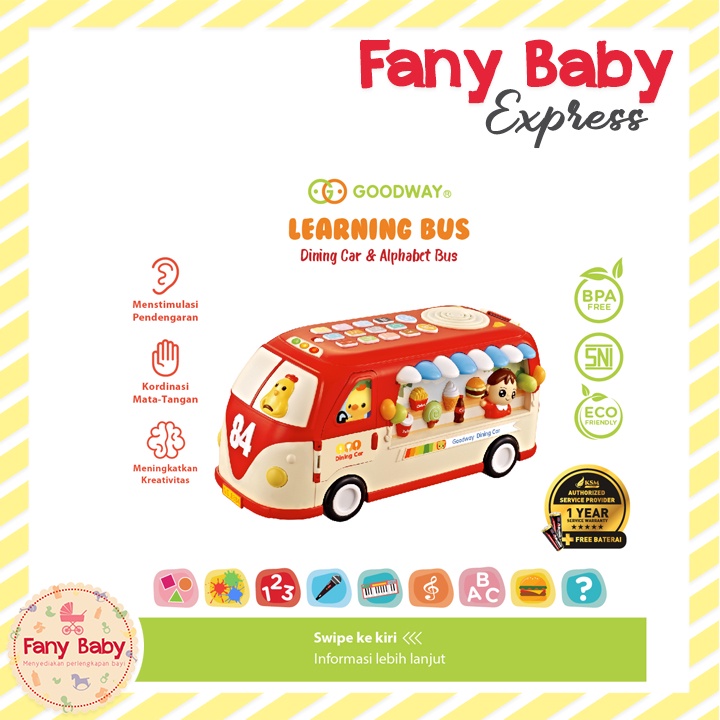 GOODWAY LEARNING BUS TOYS DINING CAR &amp; ALPHABET BUS