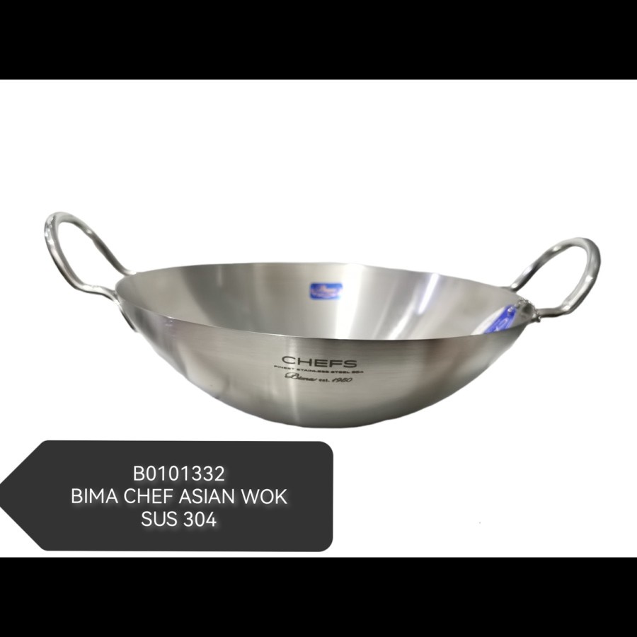 BIMA ASIAN WOK 32cm B0101332 Wajan Hongkong kuali Stainless sus304