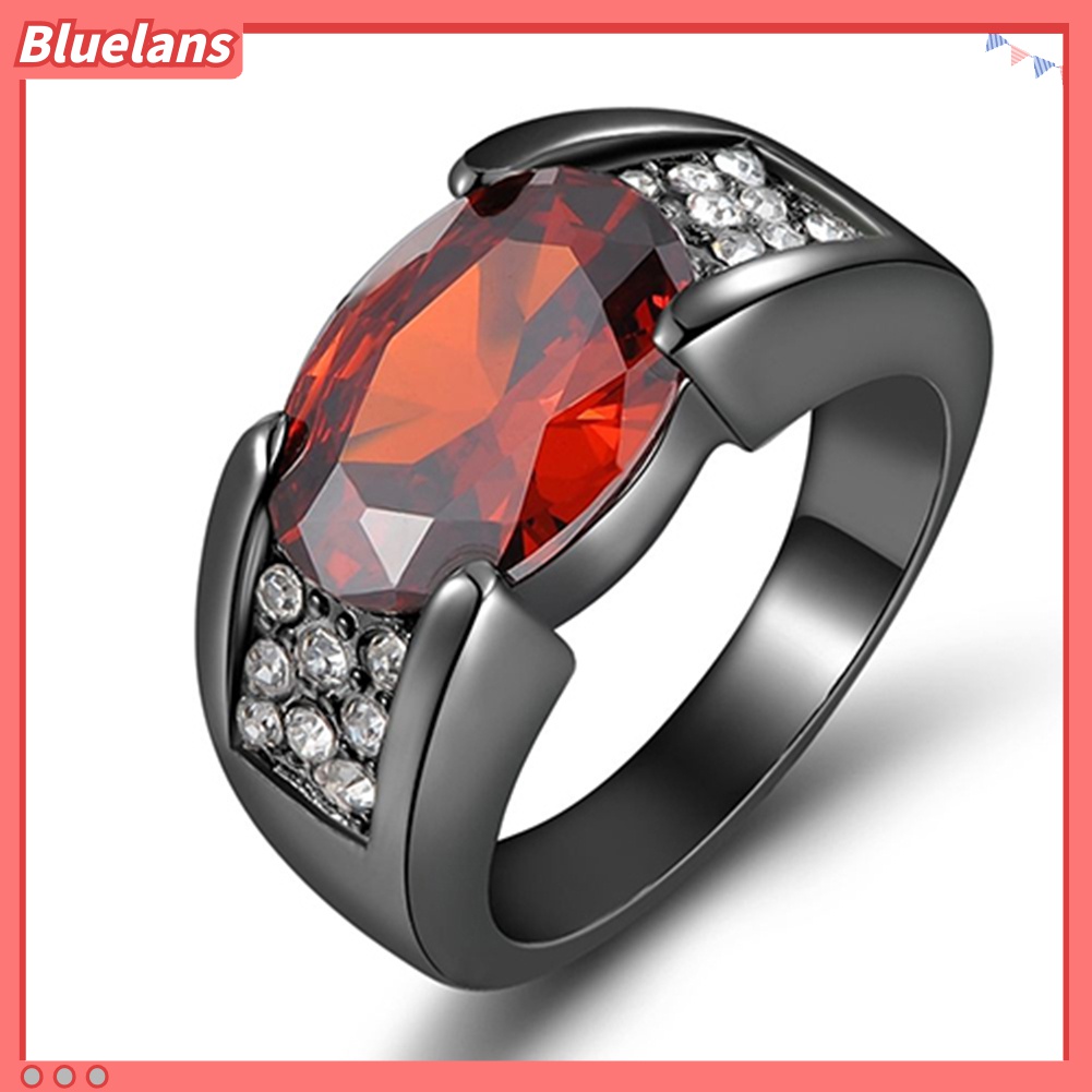 Cincin Berlian Imitasi Warna Merah Ukuran 8-12 Untuk Pria