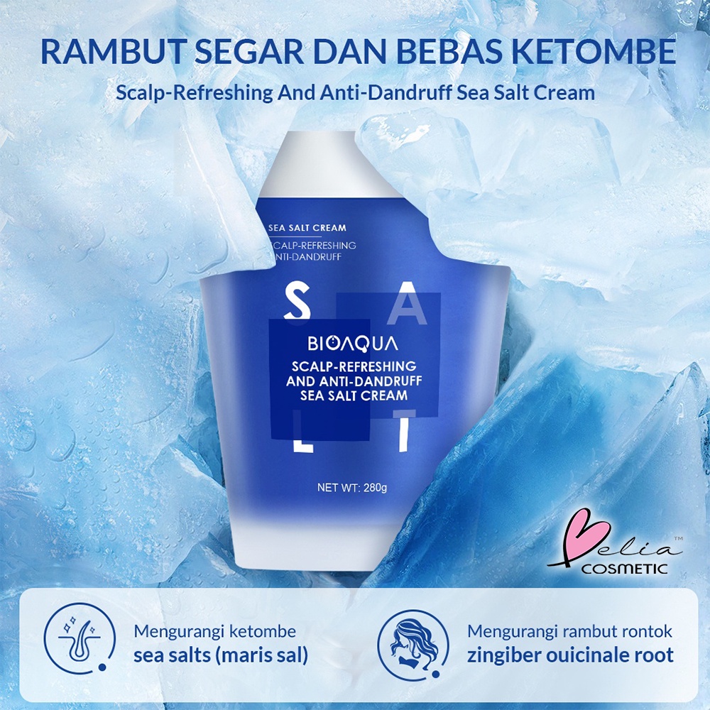 ❤ BELIA ❤ BIOAQUA Sea Salt Shampoo Series 280g | Hair Care Rambut Cream | Menyegarkan dan Mengontrol Minyak | Shampo Cream | BPOM