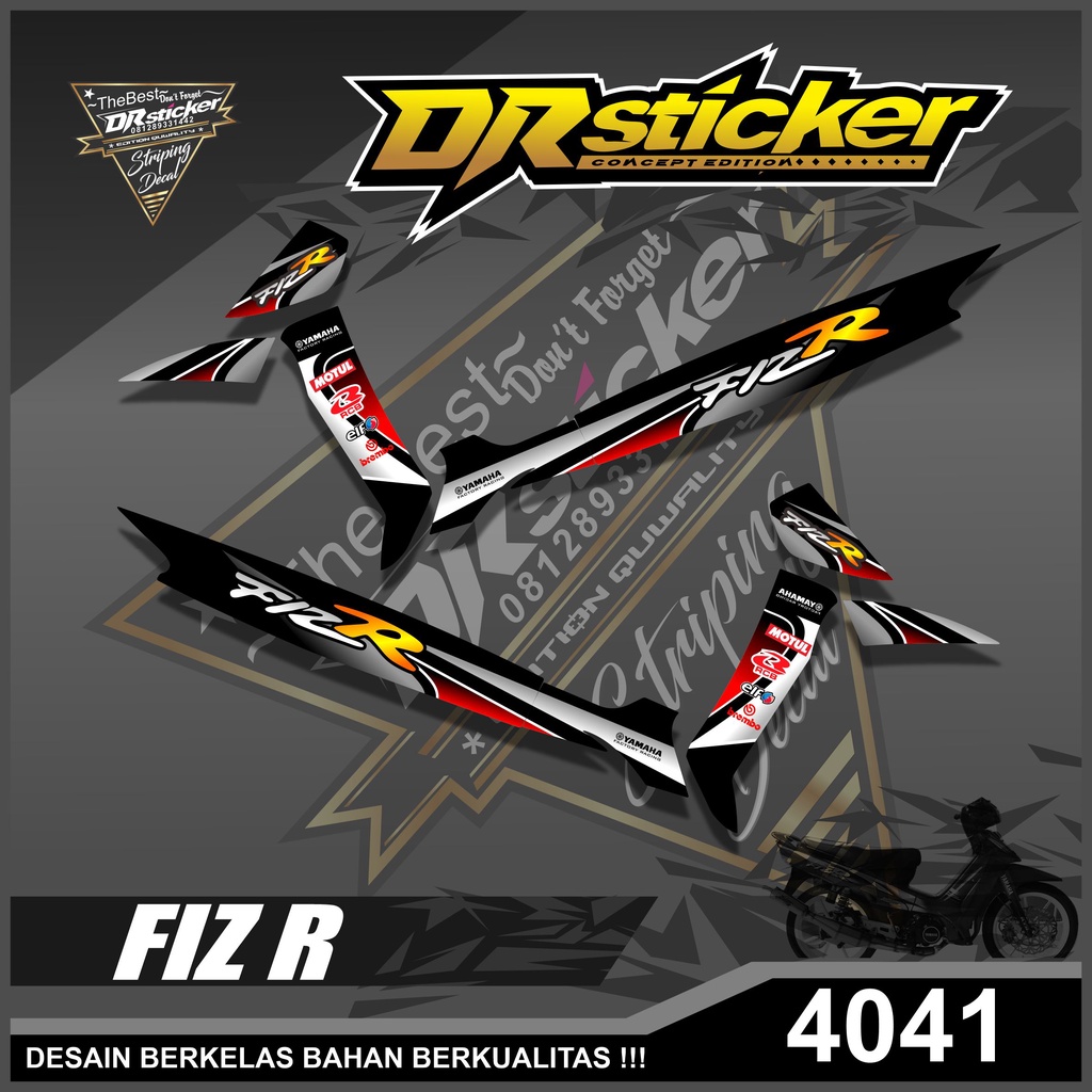 4041 Striping Motor Fizr Desain Grafis stiker Semifull
