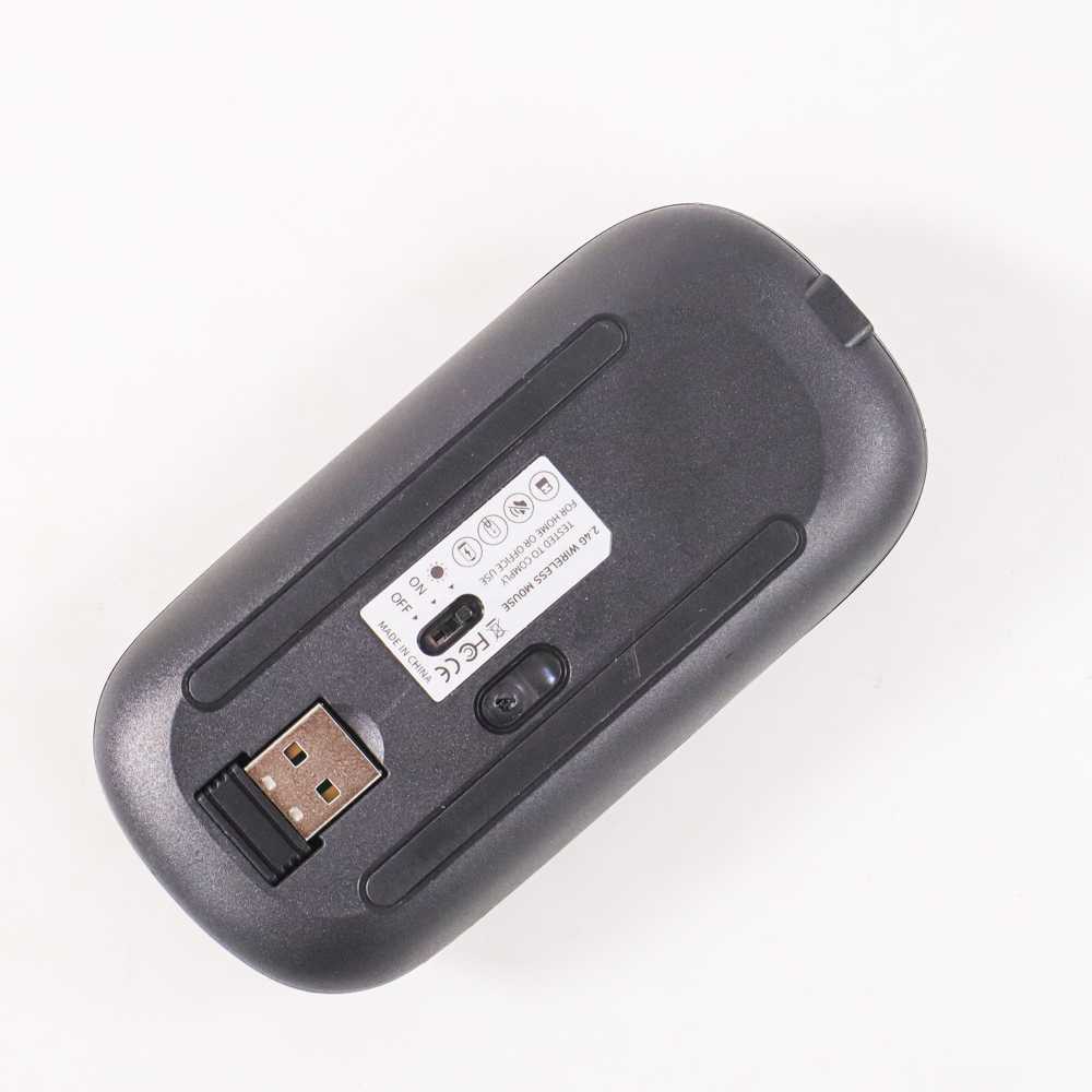 Mouse Wireless Optical LED RGB Super Slim Silent USB Recharge 2.4 GHz Plug &amp; Play