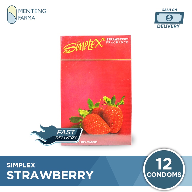 Kondom Simplex Strawberry Fragrance - Isi 12