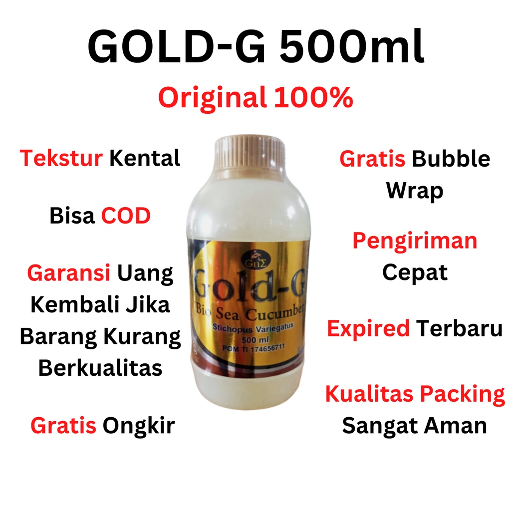 Termurah Jelly/Jely/Jeli Gamat Gold-G 500 ml Obat asam urat 100% Original